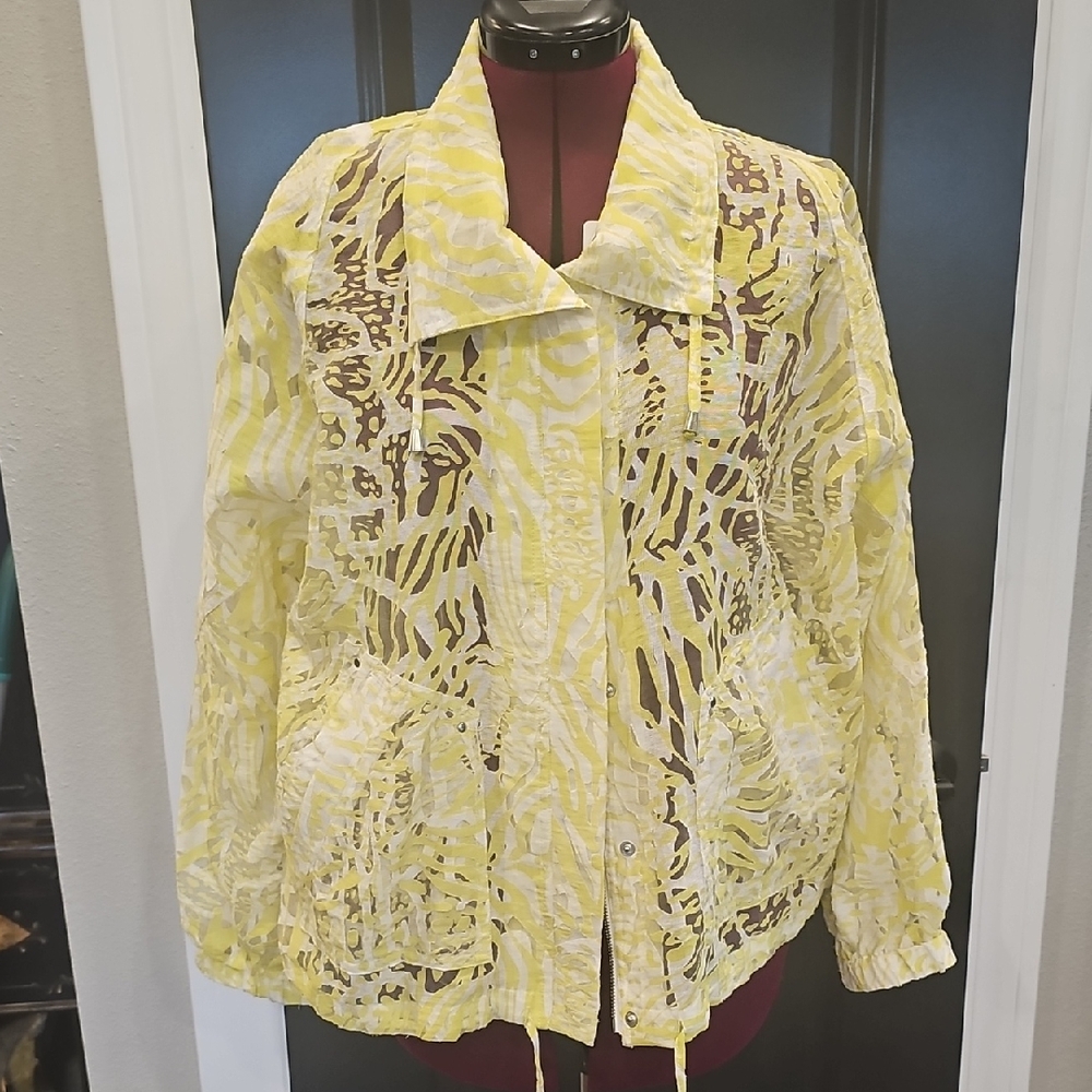Chico's Sheer Jacket In Green